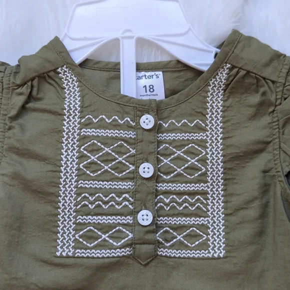 Carter's 2-Piece Embroidered Top and Cargo Shorts Set - Picture 3 of 5